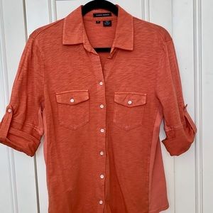 sandra ingrish coral button down shirt!